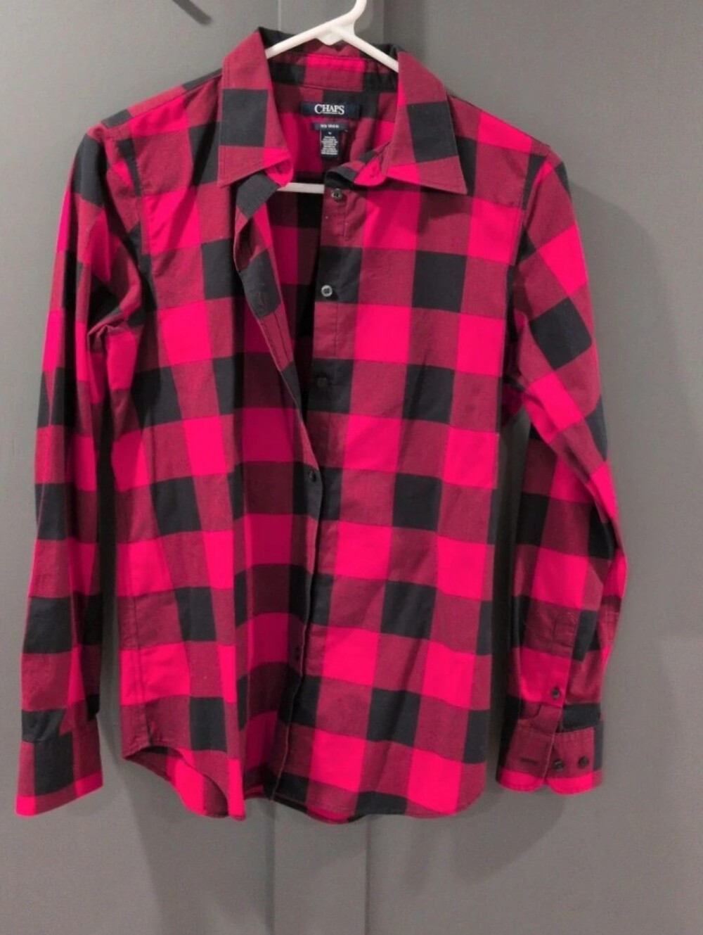 Chaps Women's Red and Black Buffalo Plaid Button-Down Shirt